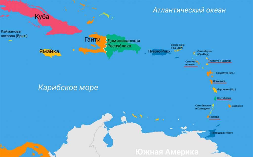 Карта, карибский бассейн